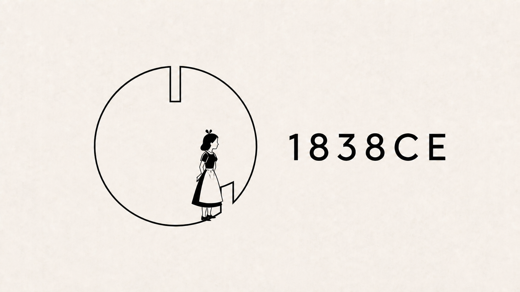 Alice standing inside the 1838CE cut-circle