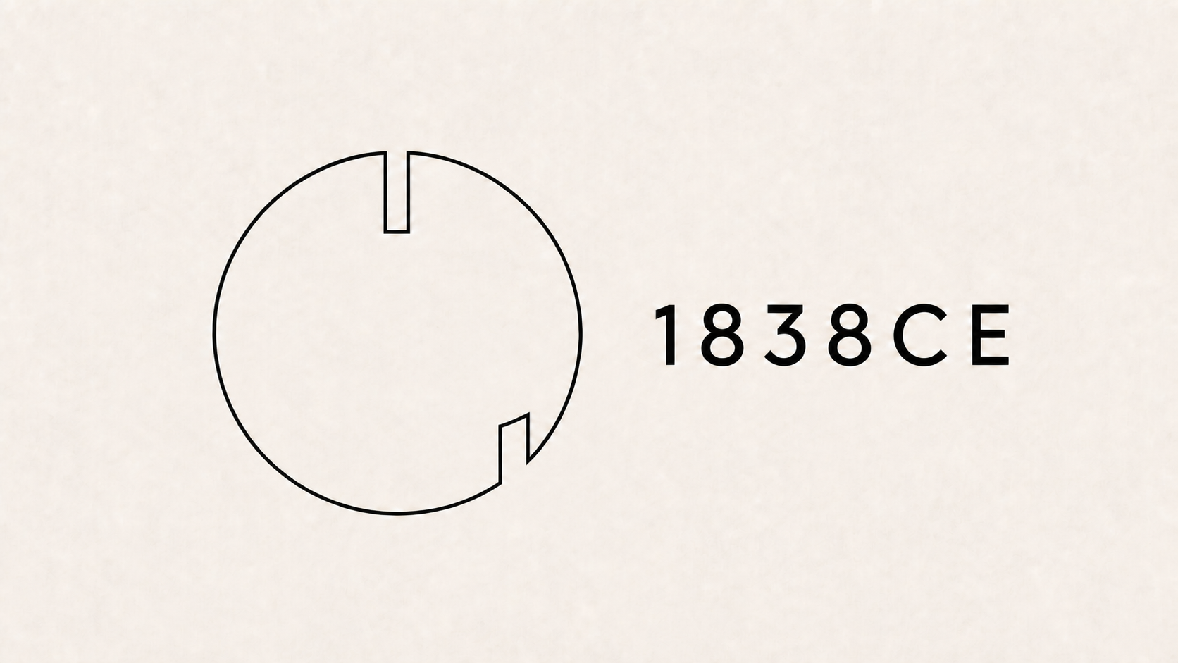 The 1838CE cut-circle mark and wordmark